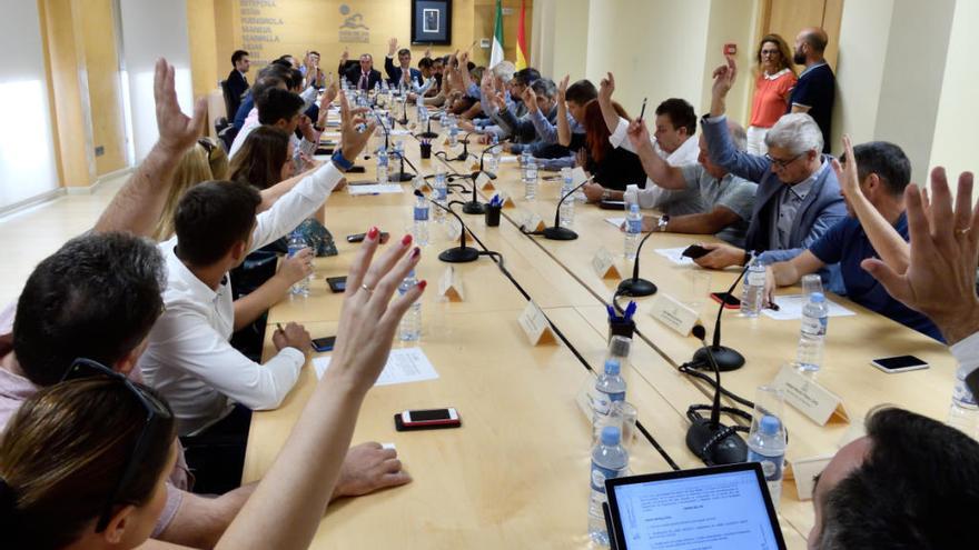 Imagen de la asamblea general de la Mancomunidad de la Costa del Sol Occidental celebrada ayer.