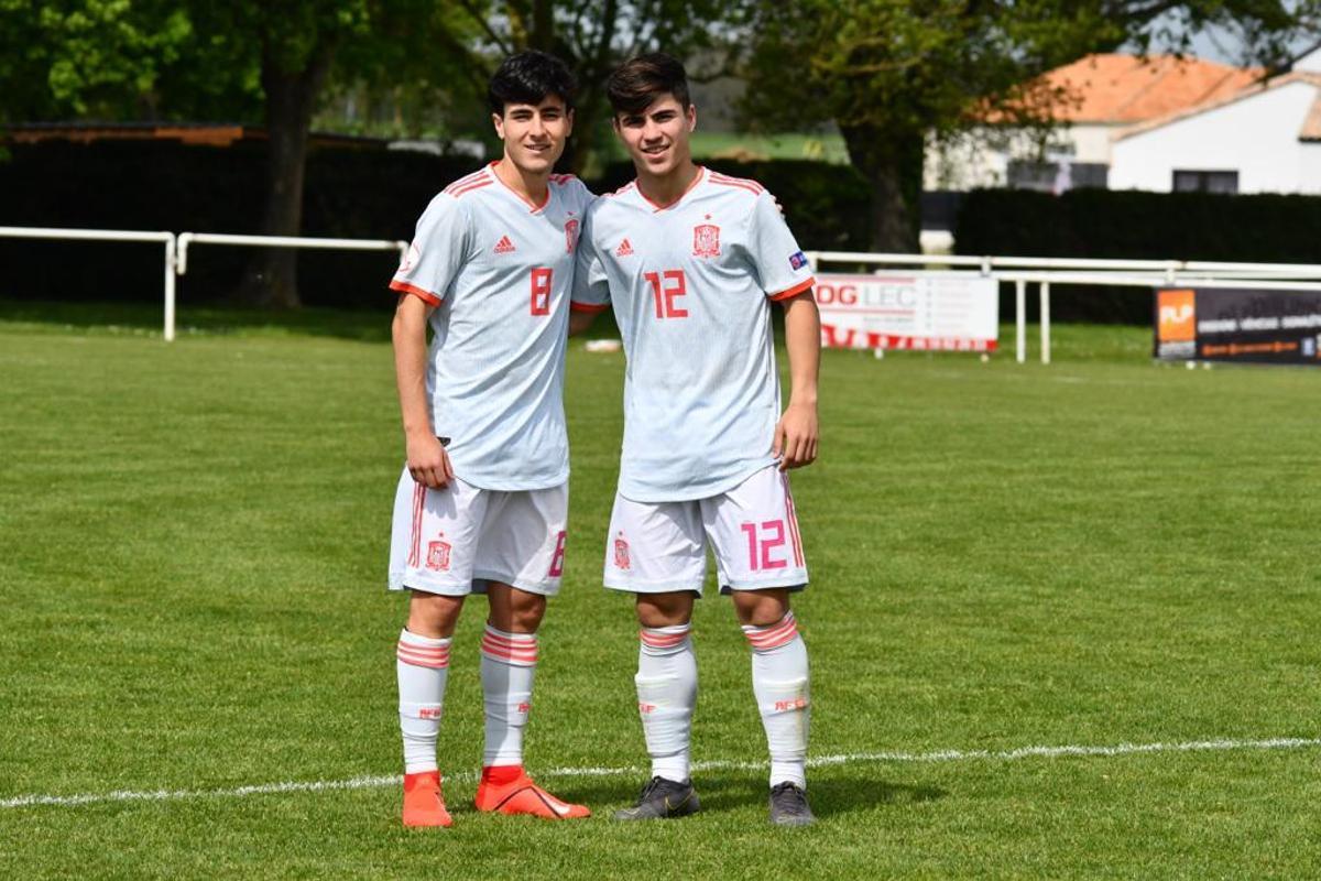 Rodri Alonso y Marcos Sánchez con la sub-16.