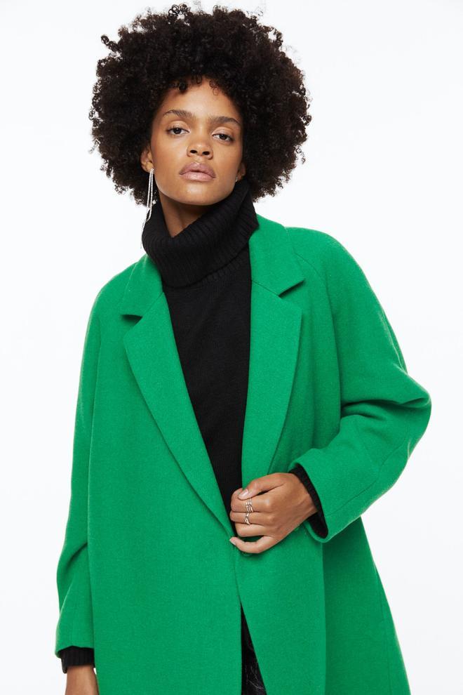 Abrigo de paño verde de H&amp;M