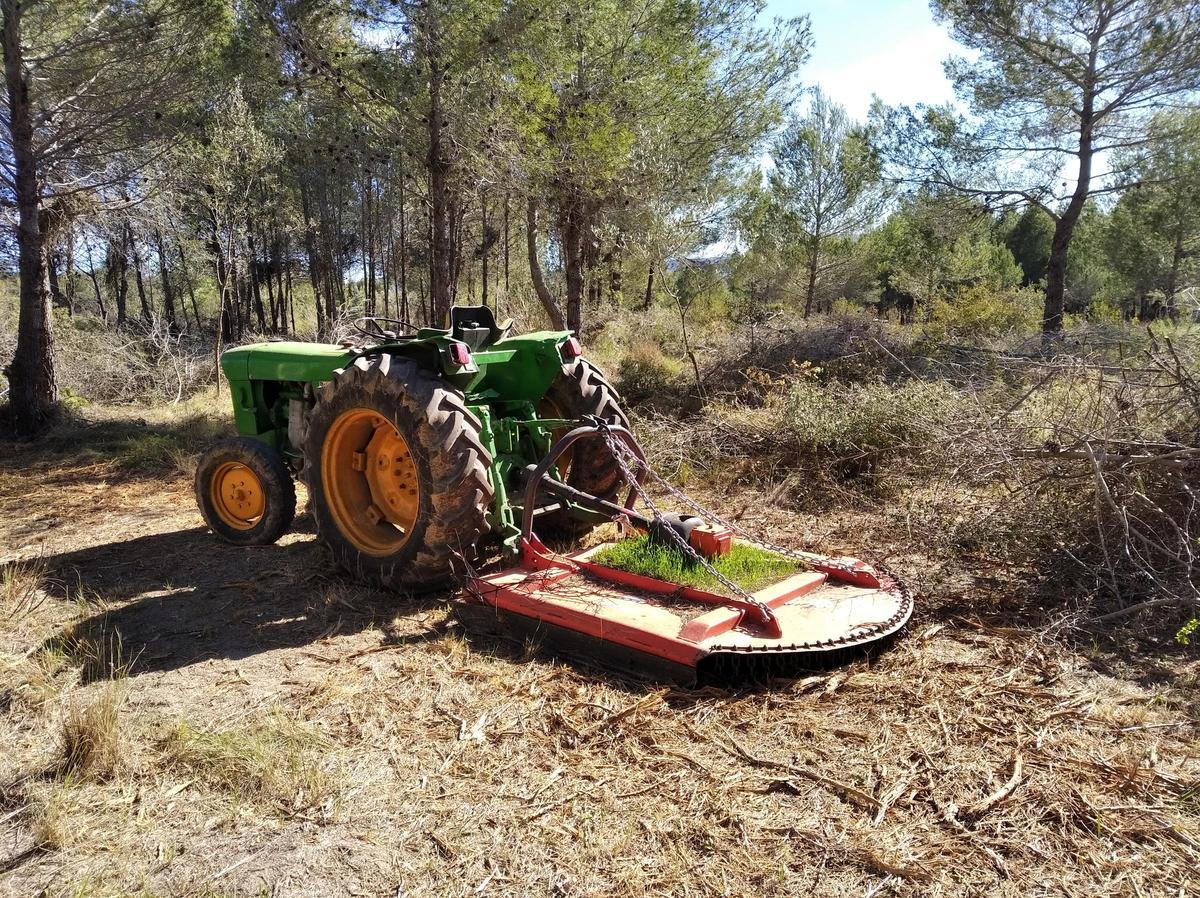 Máquina que ha arramblando con la riqueza botánica de estos terrenos próximos al Montgó