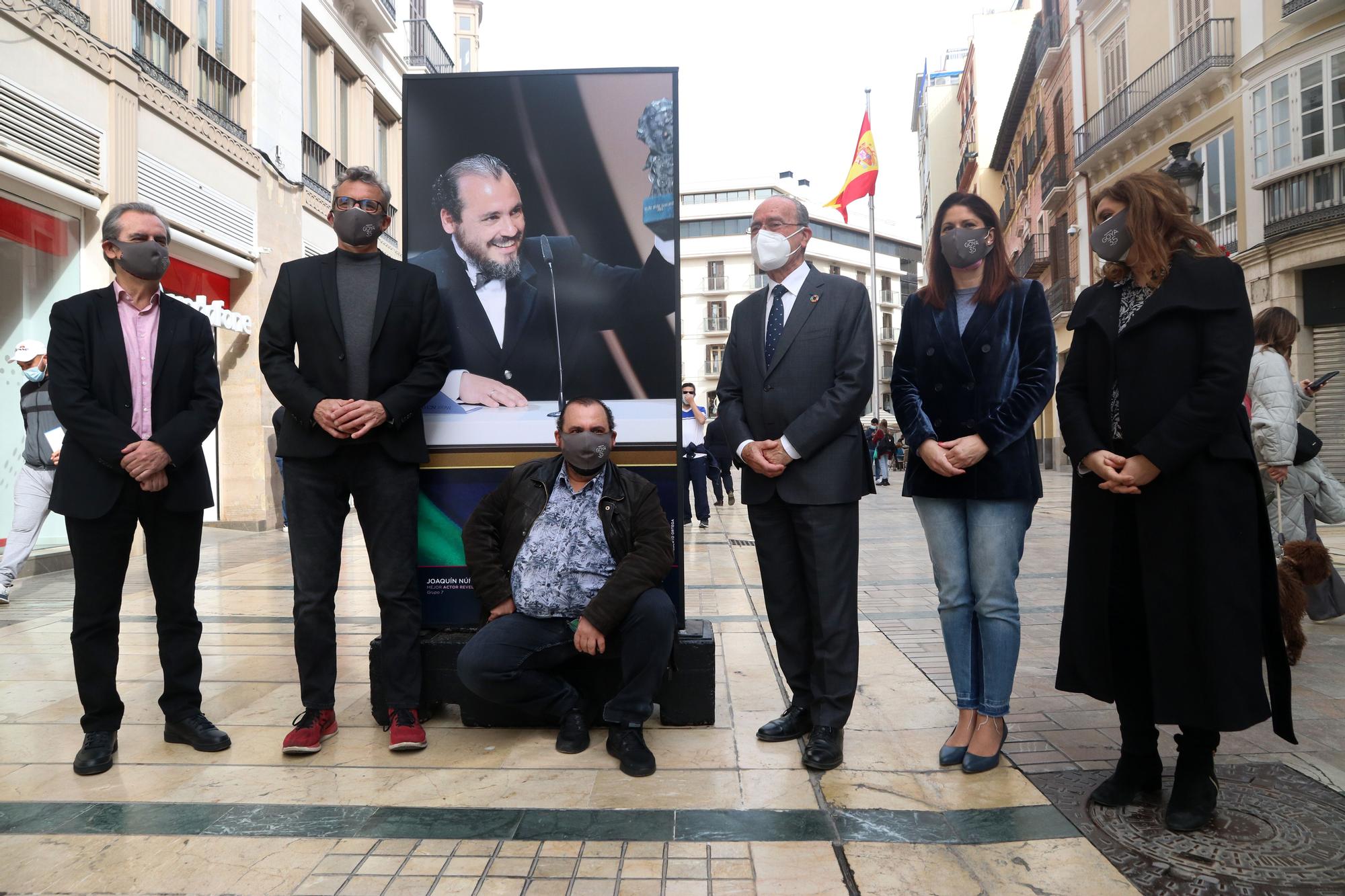 Exposición sobre los Premios Goya en la calle Larios de Málaga