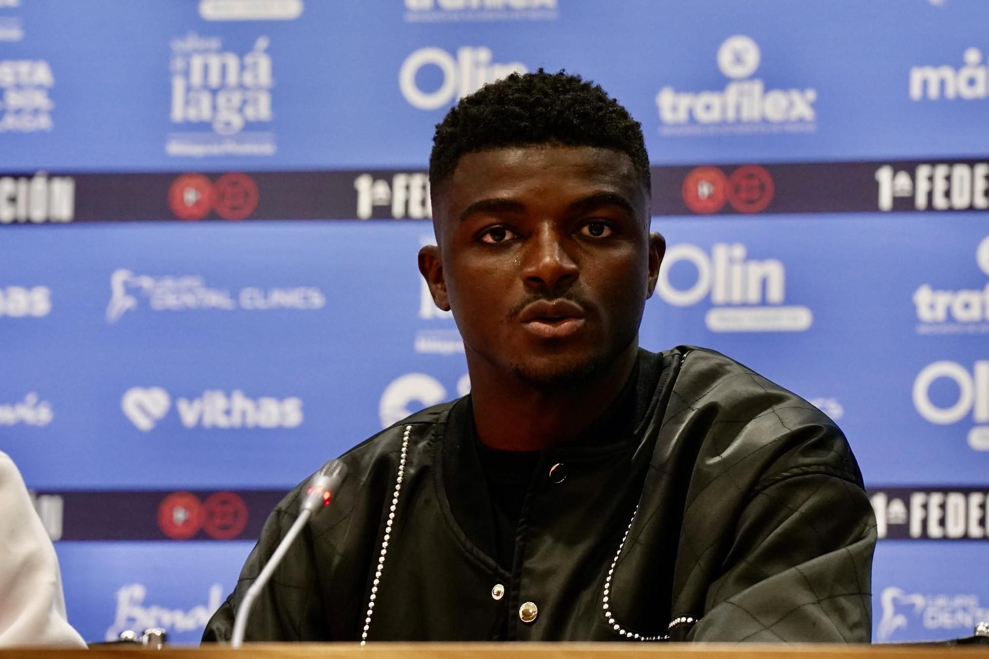 Presentación de Carlos López, Moussa, Murillo, Dani Lorenzo y Haitam, renovados con el Málaga CF