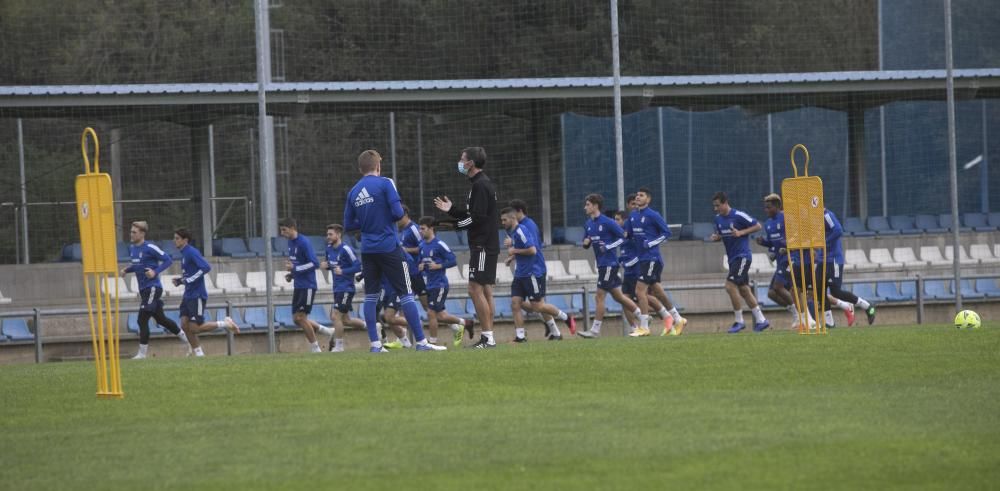 Entrenamiento del Oviedo en El Requexón