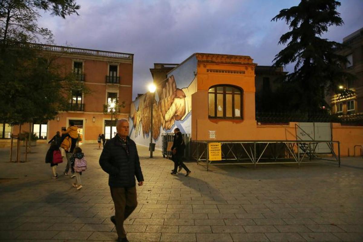 La plaza del Museu del gas de Sabadell.