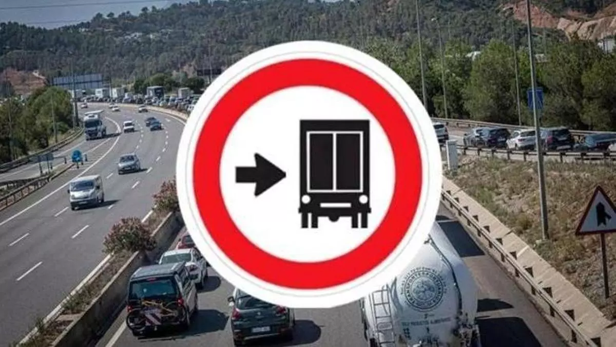 La señal que pocos conocen y que obliga a los camiones a circular por un carril concreto