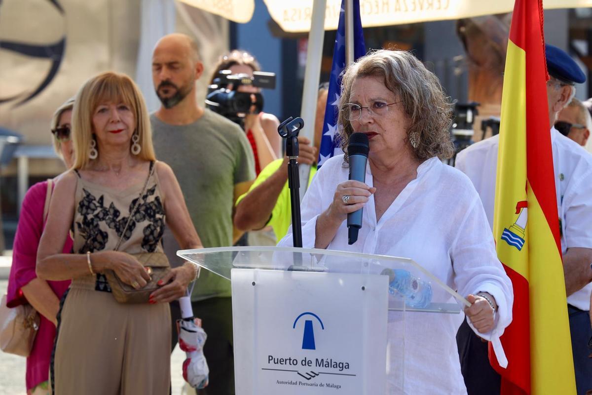 Elvira Roca, durante su intervención este miércoles, en la inauguración del Memorial a José de Gálvez en el Puerto.
