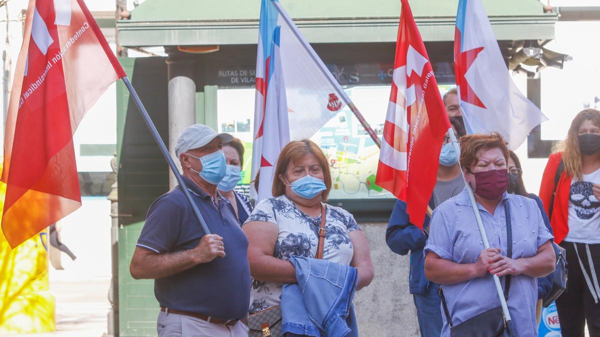 Una de las protestas de la CIG para exigir el convenio de la conserva.