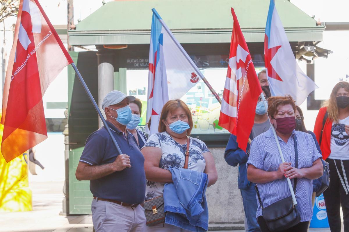 Una de las protestas de la CIG para exigir el convenio de la conserva.