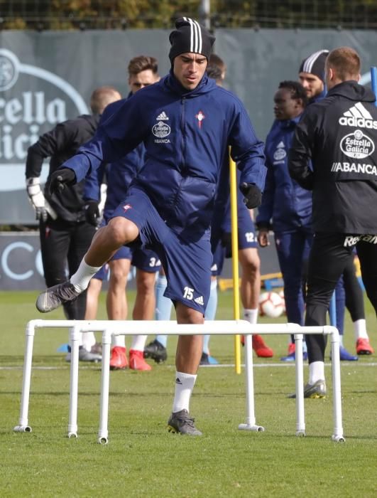 El Celta prepara con intensidad la cita crucial del domingo. // R. Grobas