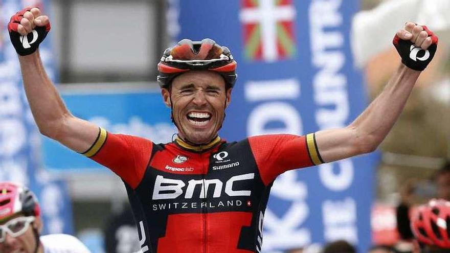 Samuel Sánchez en una de sus últimas victorias con BMC.