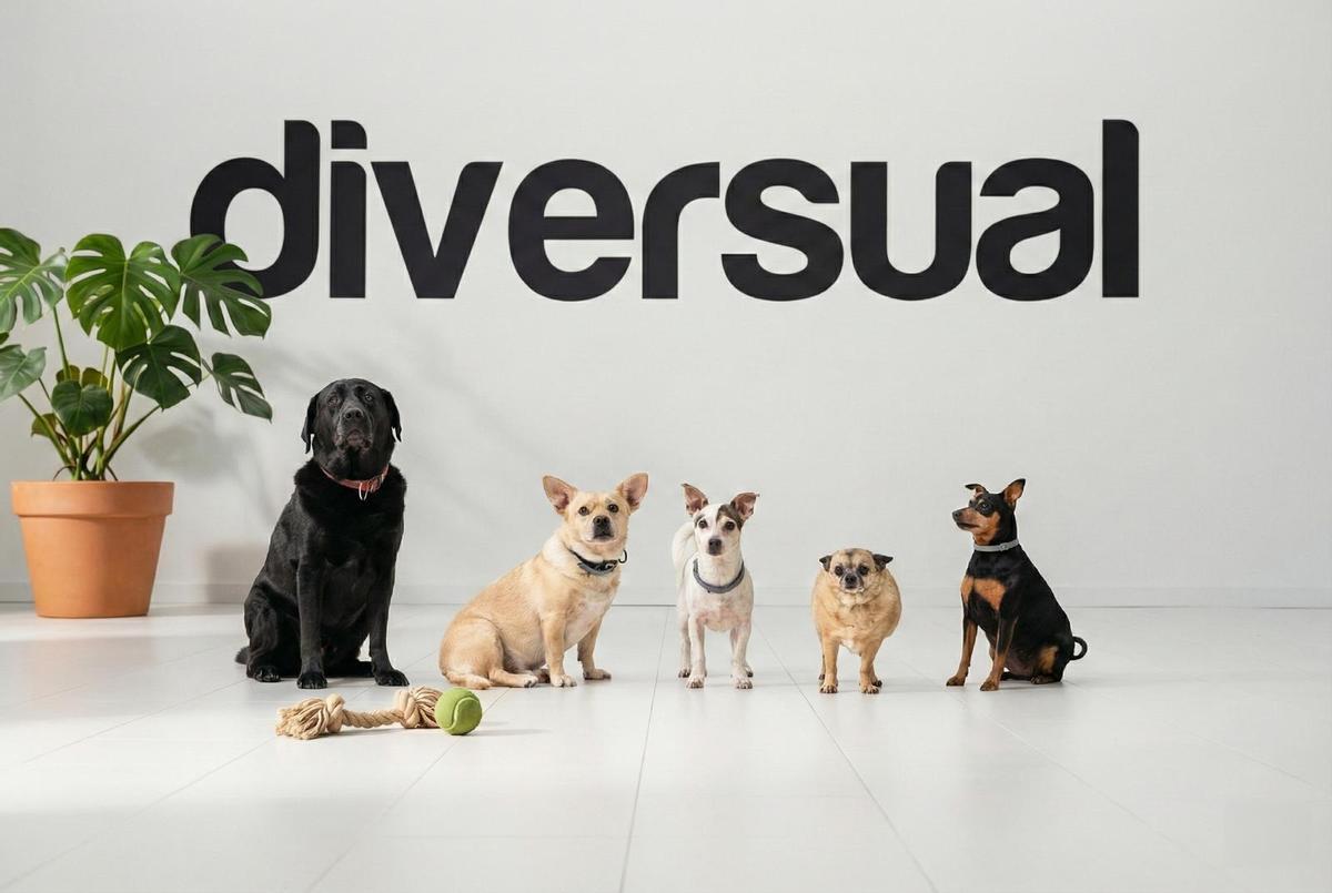 Perros que acuden al trabajo con sus dueños en Diversual.