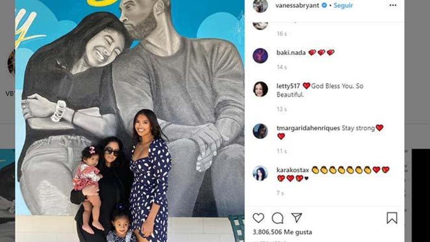 Vanessa Bryant publica la primera foto familiar tras la muerte de Kobe y su hija Gigi