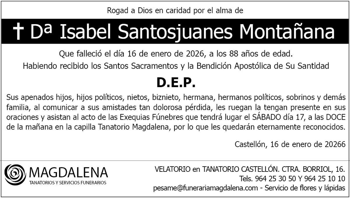 Dª Isabel Santosjuanes Montañana