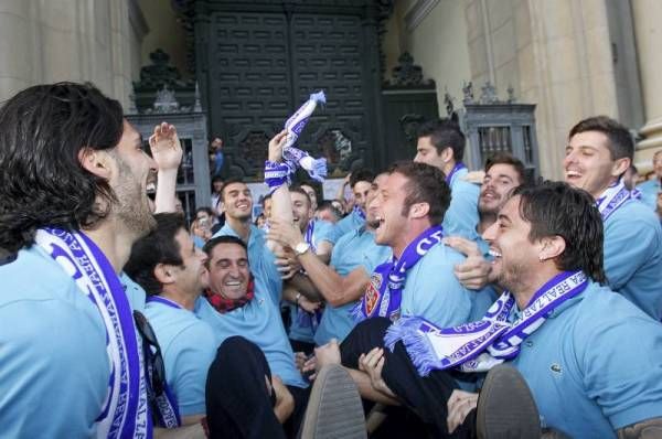 Imágenes de la celebración de la permanencia en el Pilar