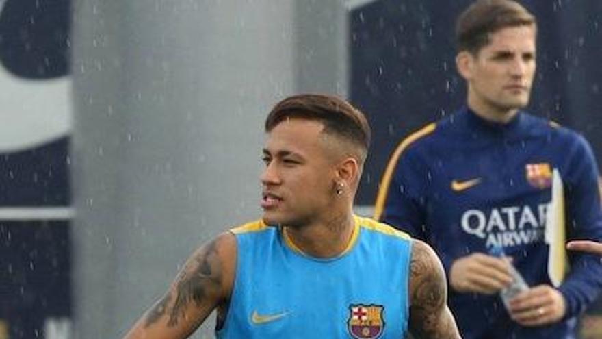 Neymar, en un entrenamiento.