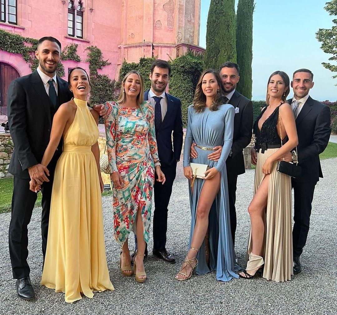 Los jugadores del Villarreal en la boda de Denis Suárez