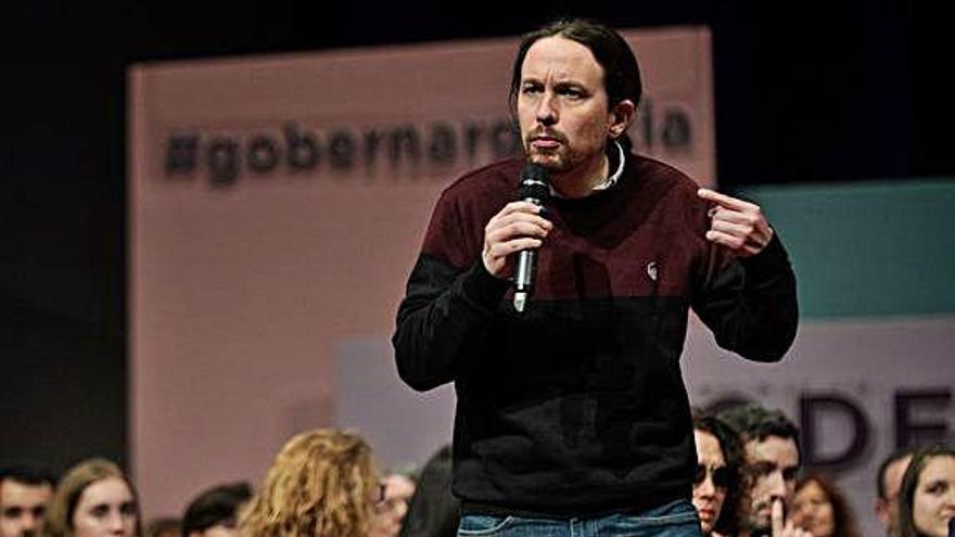 Pablo Iglesias en un acte a Galícia