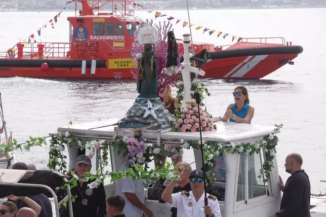 Virgen del Carmen de los Submarinistas en Málaga, en imágenes