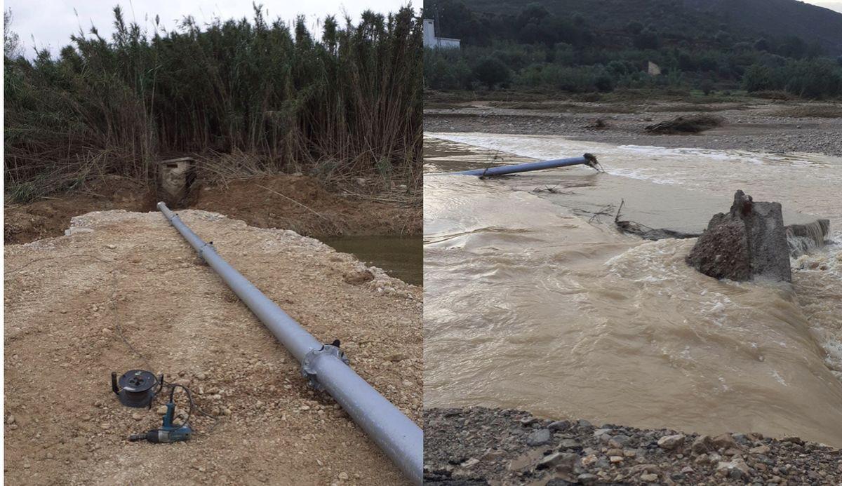 La tubería que instalaron hace un par de días para recuperar el suministro del agua potable, este jueves por la mañana ya no estaba.