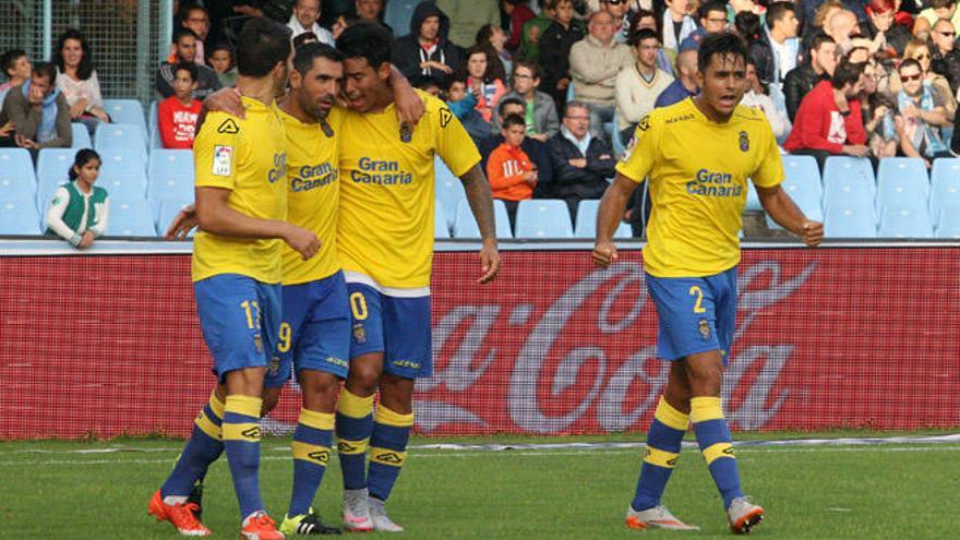 David Simón celebra su gol ante el Celta que dio el empate en Balaídos.