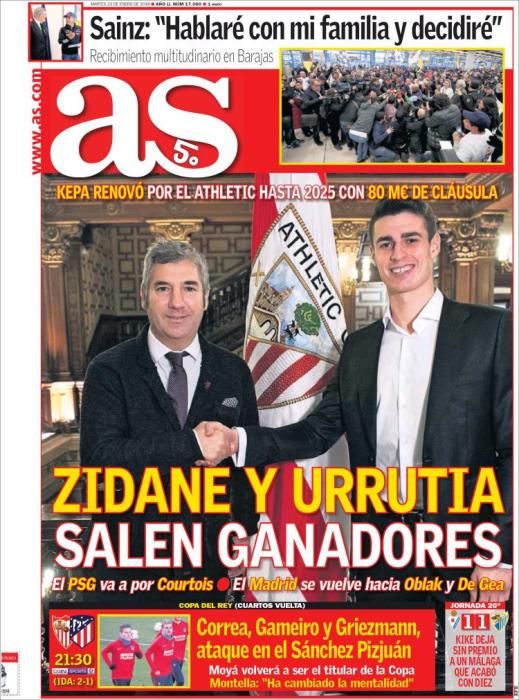 Portadas deportivas del martes 23 de enero