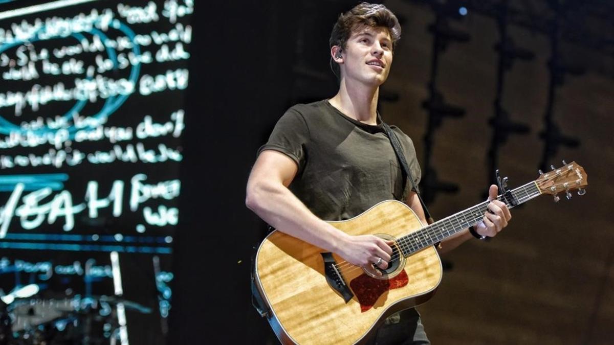 Shawn Mendes, en el concierto del viernes en el Palau Sant Jordi.