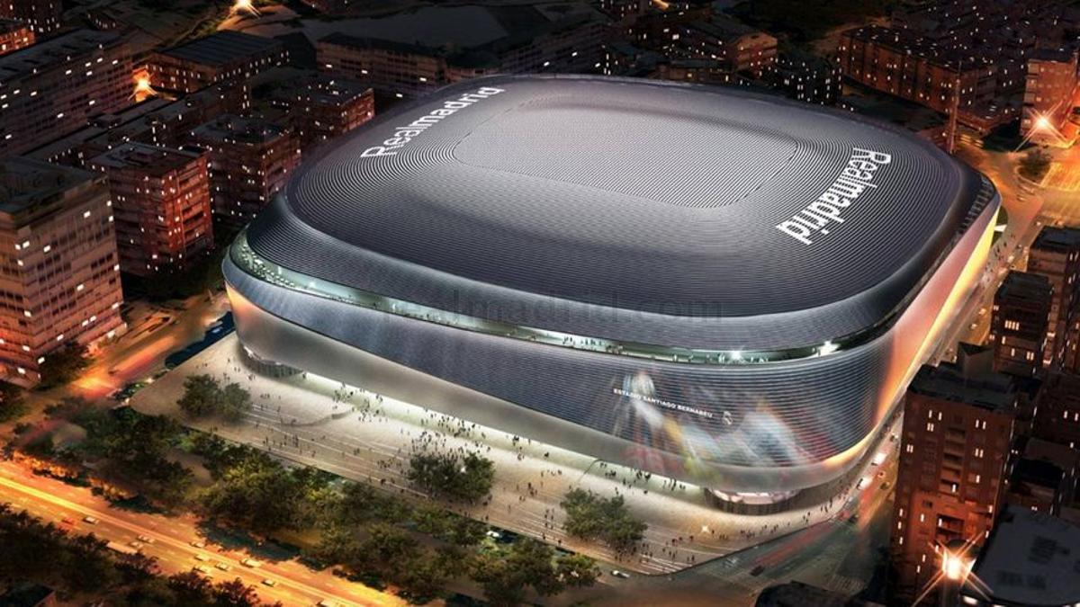 Futuro aspecto del Santiago Bernabéu tras su remodelación.