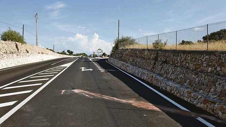 Carretera de s´Estanyol a Palma donde ocurrió el domingo el atropello mortal del joven.