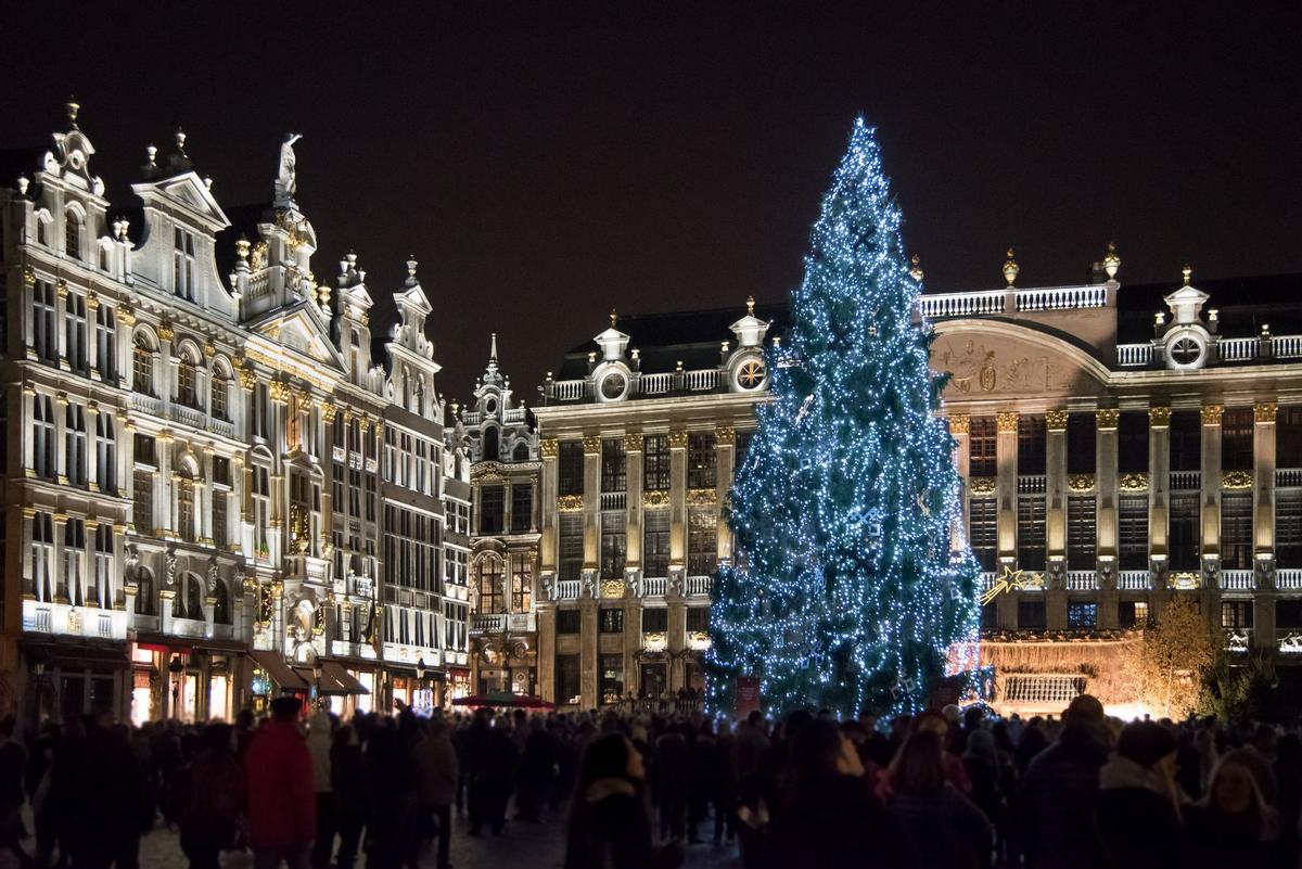 Plaza Central de Bruselas en Navidad