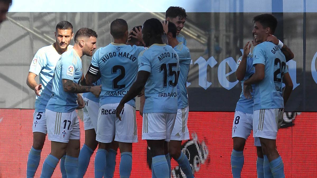 Gabri Veiga celebra su gol frente al Betis