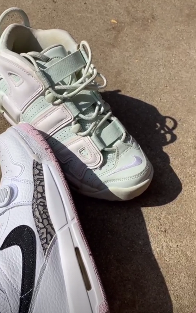 Zapatillas rosas y verdes de Billie Eilish de Nike versus zapatillas rosas y blancas