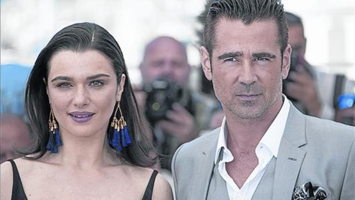 Rachel Weisz y Colin Farell, protagonistas de 'The lobster', en Cannes.