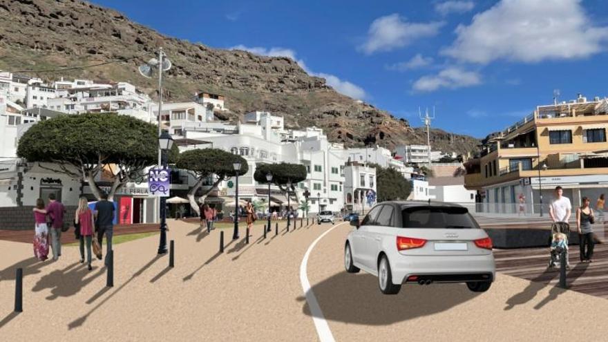 Una guagua eléctrica, bicicletas públicas y aceras más anchas para Playa de Mogán