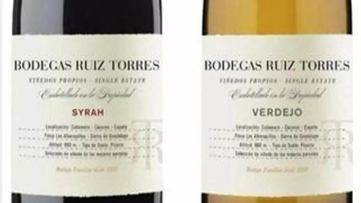 Syrah Crianza 2021 y Verdejo 2023 de Bodegas Ruiz Torres lucen su nueva botella y etiqueta