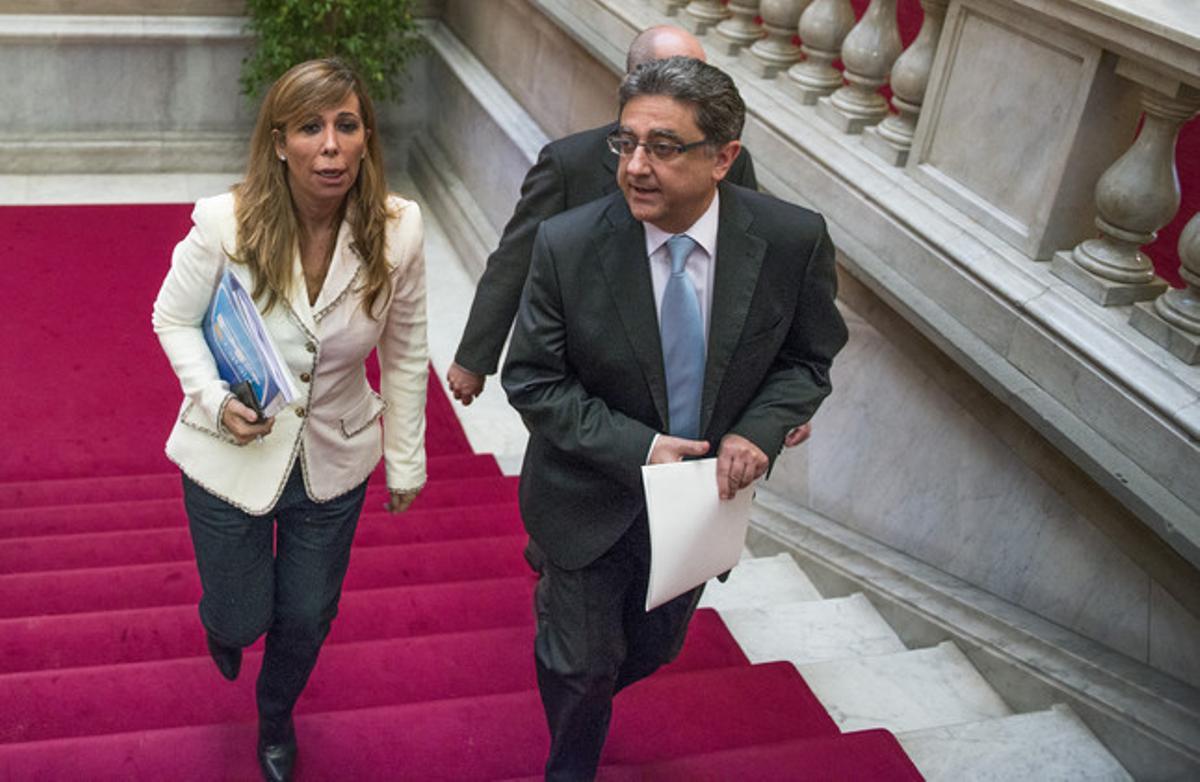 Alicia Sánchez-Camacho, amb Enric Millo, dimecres al Parlament. Alicia Sánchez-Camacho, amb Enric Millo, dimecres al Parlament.