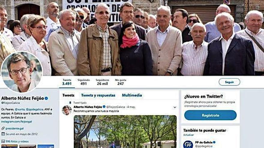 Perfil del presidente del PP gallego, Alberto Núñez Feijóo, en Twitter.