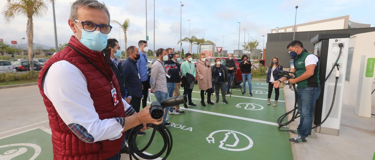 Punto de carga de vehículos eléctricos en Castelló.