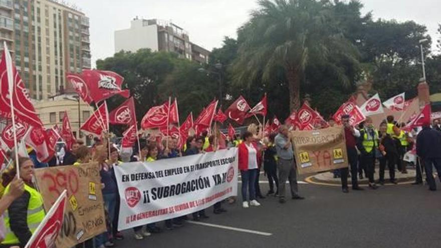 La protesta por el transporte se trasladó a Valencia.