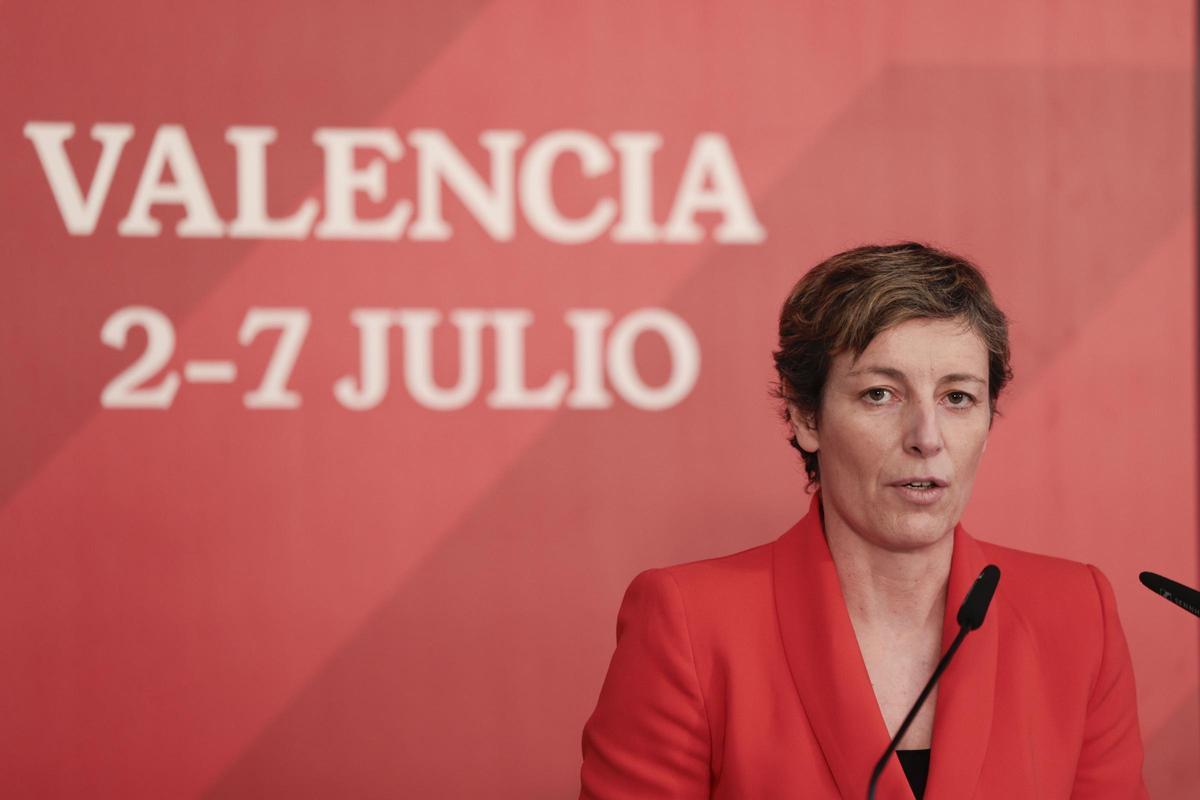 Elisa Aguilar en la presentación del preolímpico de Valencia