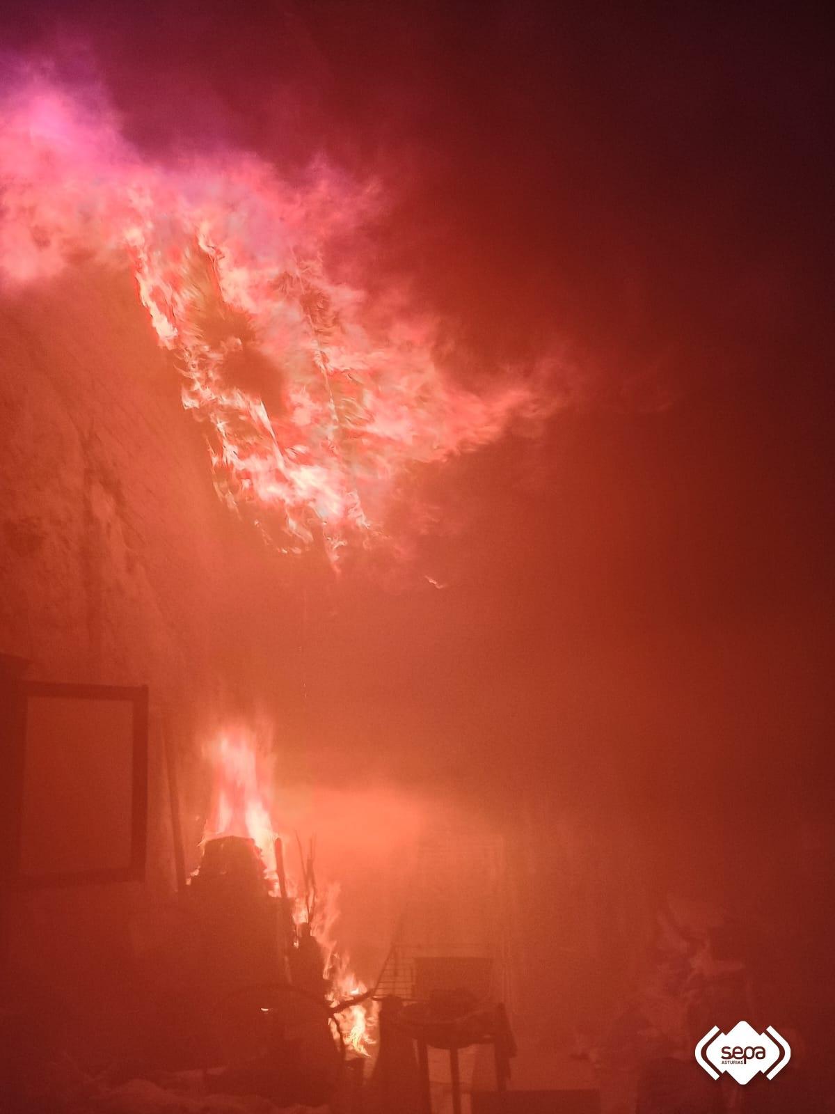 Uno de los incendios.