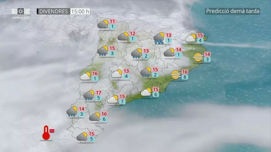Previsió de la pluja aquest divendres a la Catalunya central: on caldrà dur el paraigua a mà?