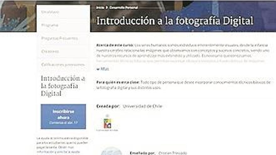 Curso gratuito de fotografía digital en ‘Coursera’