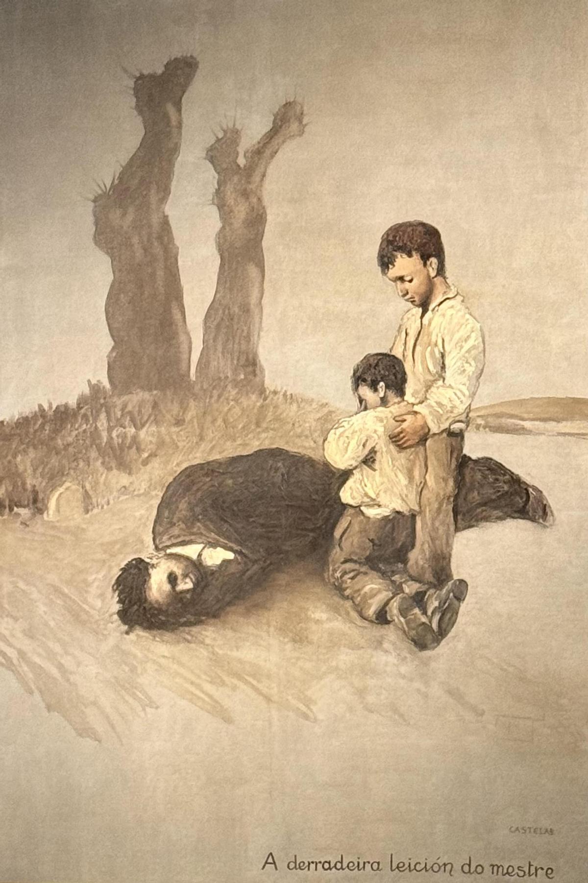 "A derradeira leición do mestre", de Castelao.