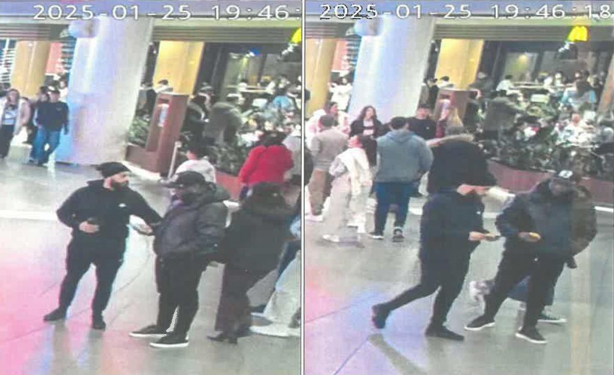 José Antonio D. Ch. y Elías G. G., uno de los narcos que encargó el crimen, y el sicario que los llevó a cabo, grabados en Parque Principado, unas horas antes de perpetrar el asesinato.