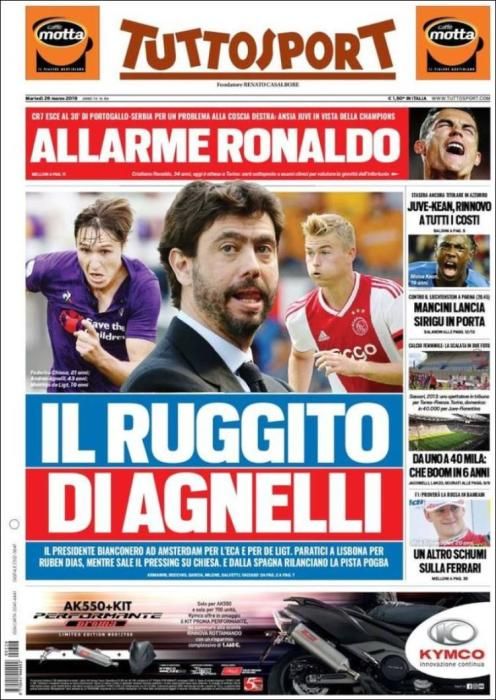 Portada TUTTOSPORT martes 26 de marzo de 2019