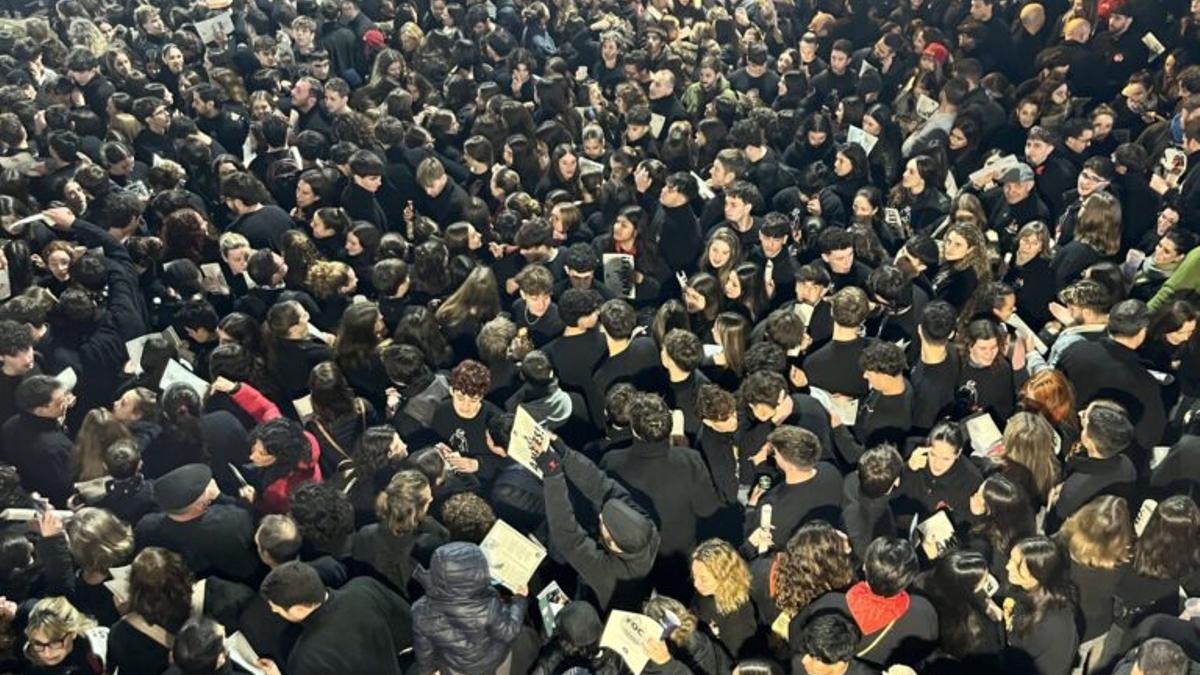 Un momento del ensayo de los 'Goigs' en la Concòrdia el año pasado.
