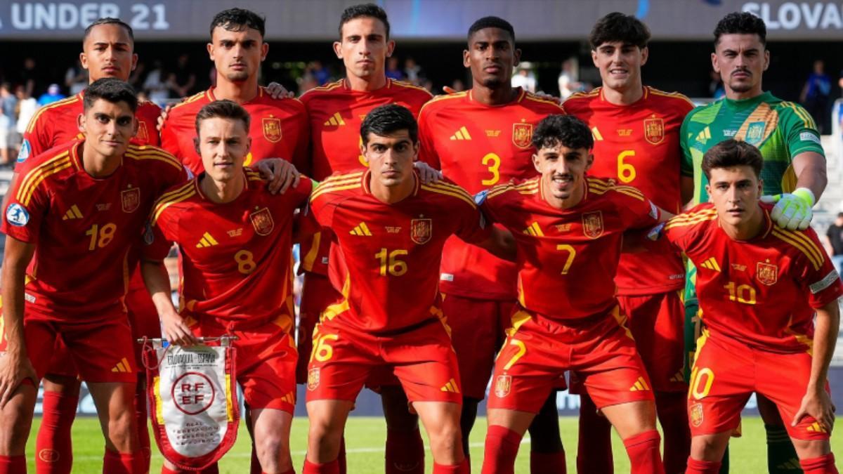 La Selección Española Sub-21 en su partido ante Noruega