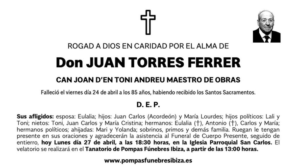 Esquela Juan Torres Ferrer