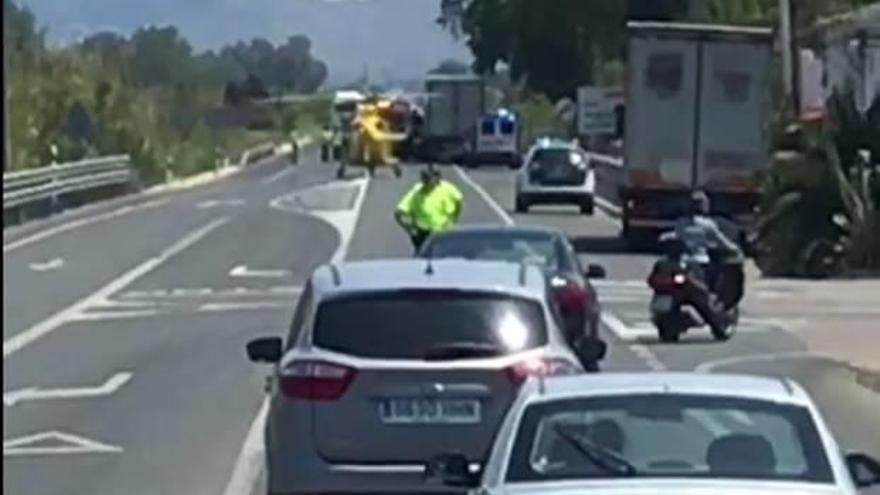 El accidente de mediodía de ayer en el que pereció el joven.