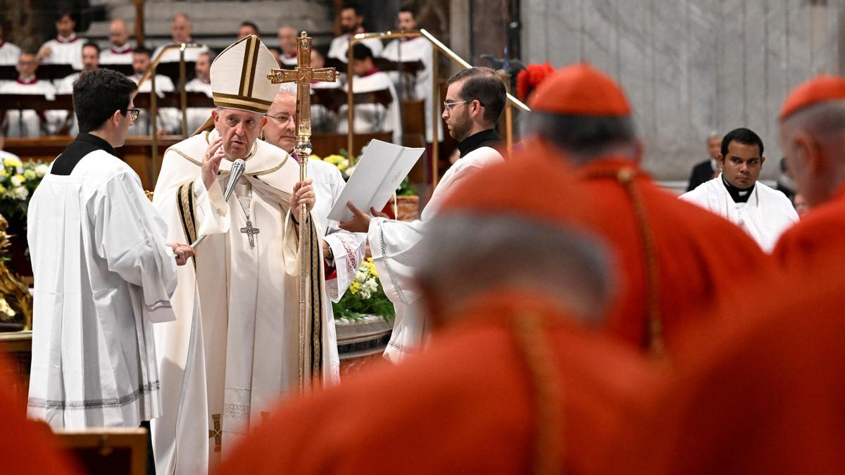 El Papa Francisco, durante el acto de nombramiento de nuevos cardenales.